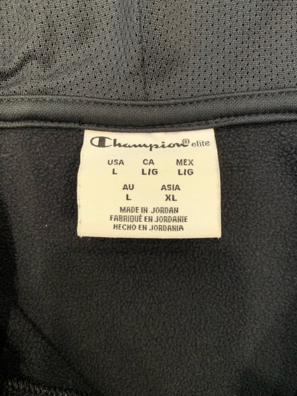 Champion Black Pullover Hoodie Men’s Large EUC Quarter Zip Kangaroo Pocket - Picture 3 of 11